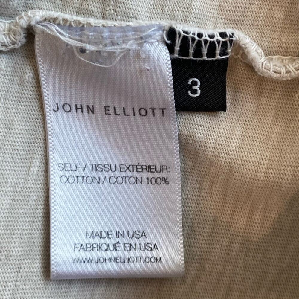JOHN ELLIOTT Vintage Record Cover Cream color Tee Men’s size 3 or Large - Picture 5 of 8